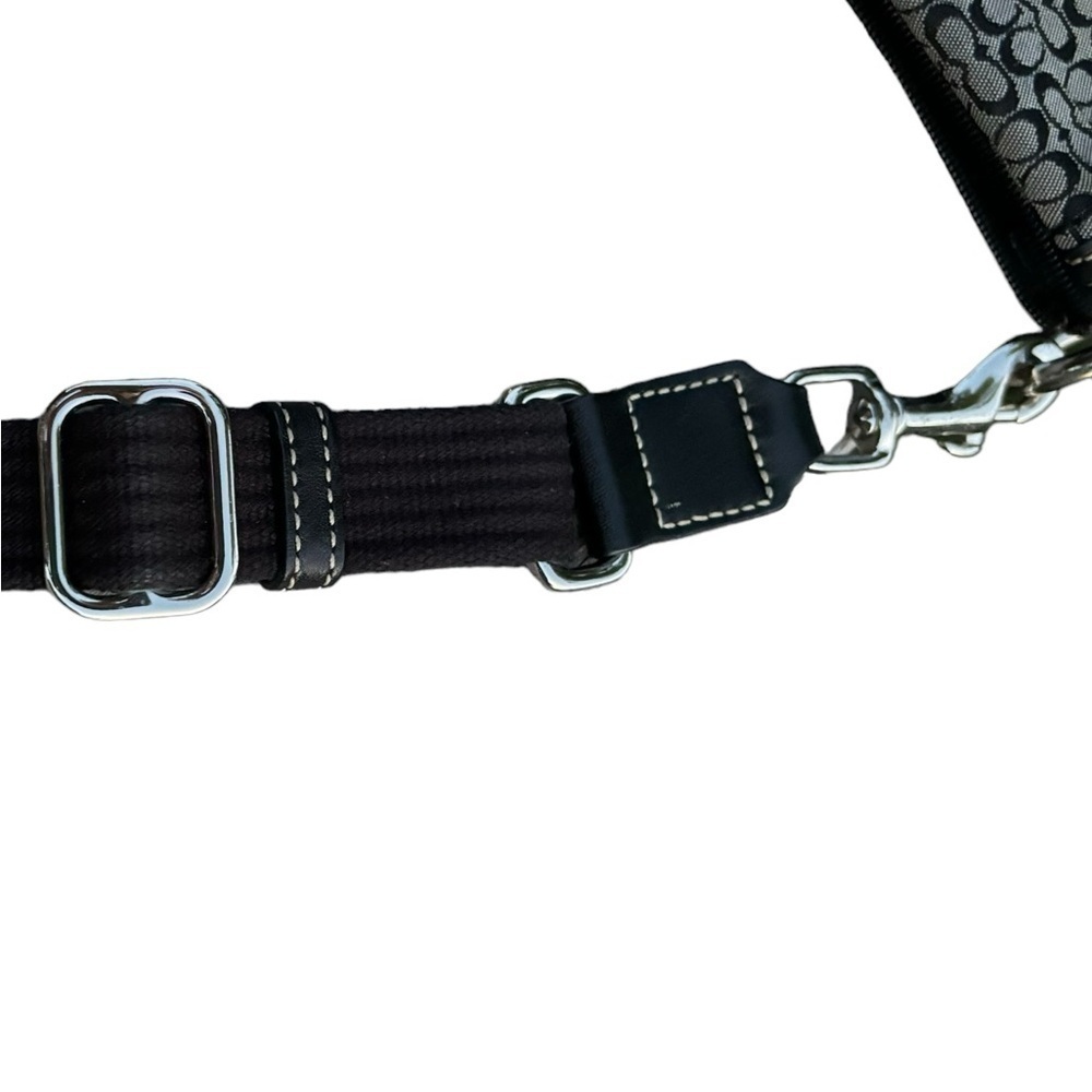 Coach Monogrammed Logo Buckle Small Crossbody Black/White/Silver Hardware - Picture 14 of 15